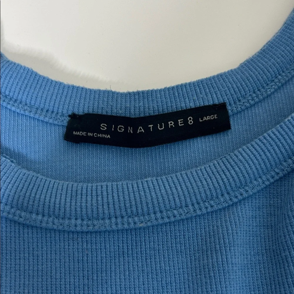 Signature8 Sky Blue Ribbed Top - Picture 2 of 3